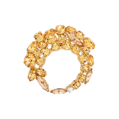 Брошь "Kristālzars (Golden Topaz / Colorado Topaz)" с кристаллами Swarovski™